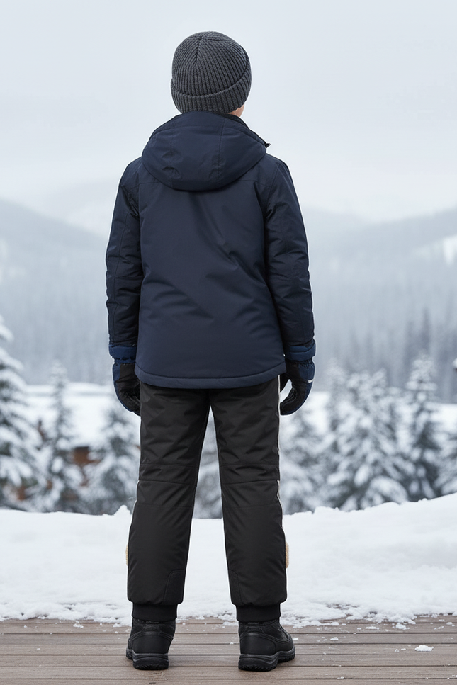 Pantalon De Ski Noir Enfant Imperméable Chaud Doublé - Polyester - vue 2