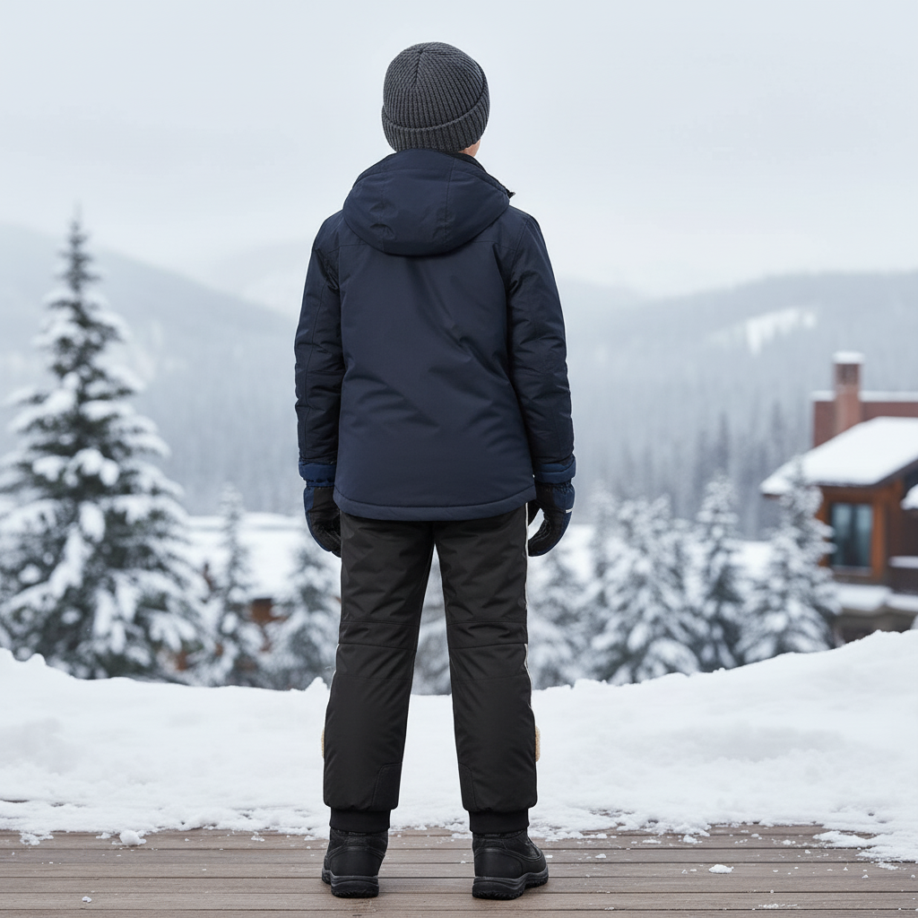 Pantalon De Ski Noir Enfant Imperméable Chaud Doublé - Polyester - vue 2