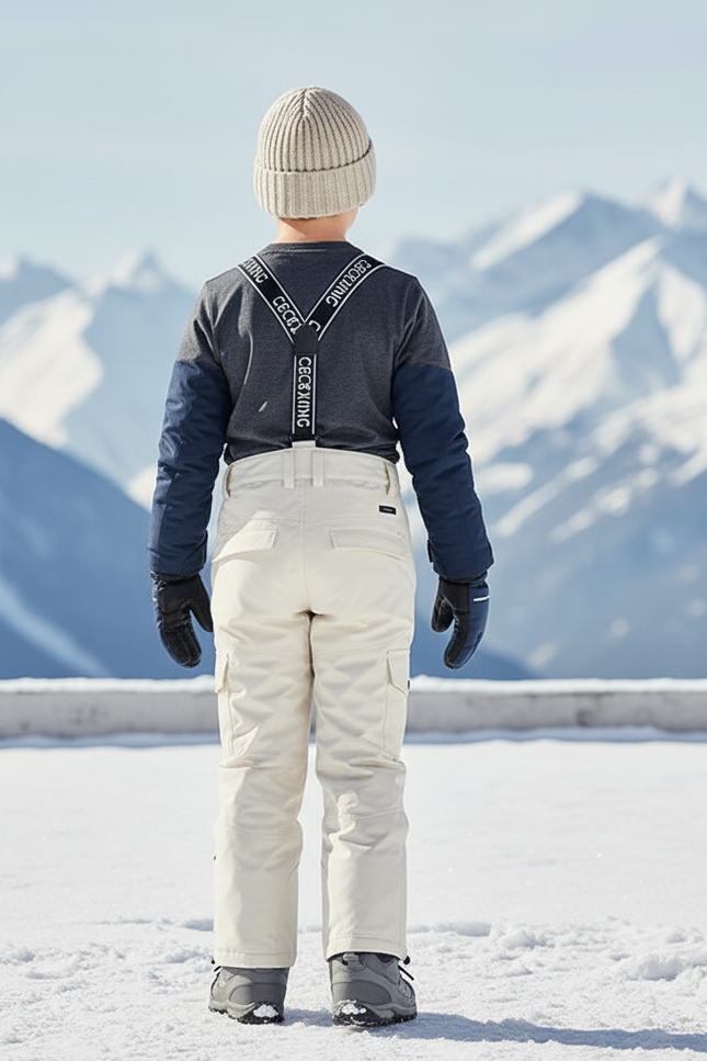 Pantalon De Ski Crème Cargo Impermé Enfant - Beige Polyester - vue 2