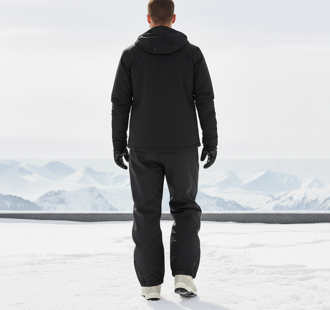 Pantalon De Ski Homme Noir Ample Imperméable Hiver - Polyester - vue 2