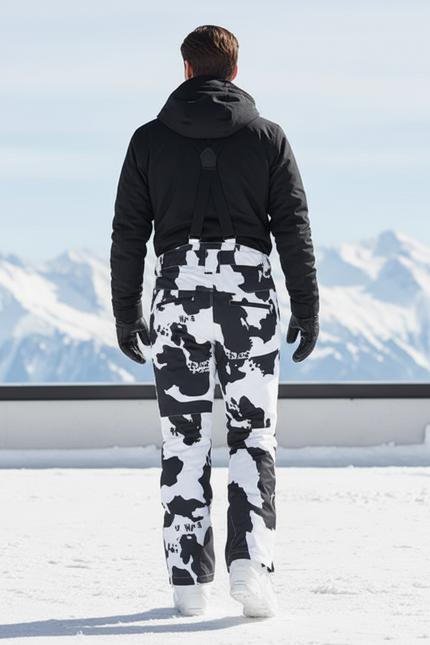 Pantalon De Ski Imperméable Bretelles Homme Motif Vache - Imprimé Polyester - vue 2