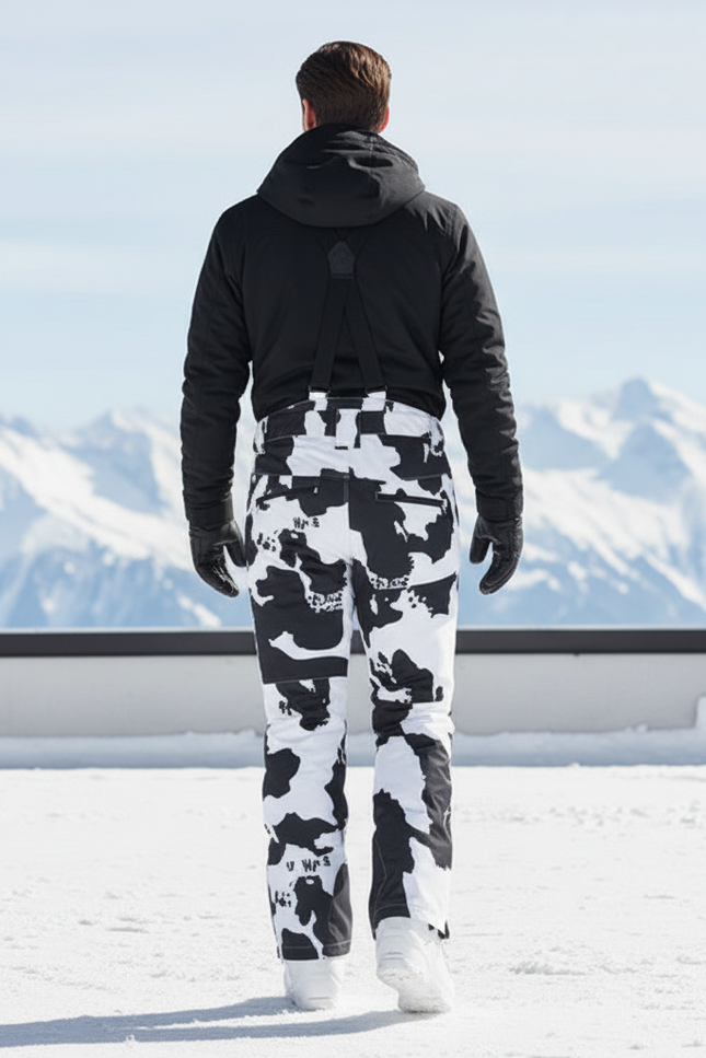 Pantalon De Ski Imperméable Bretelles Homme Motif Vache - Imprimé Polyester - vue 2
