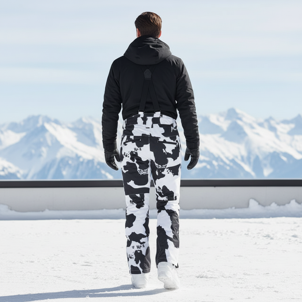 Pantalon De Ski Imperméable Bretelles Homme Motif Vache - Imprimé Polyester - vue 2