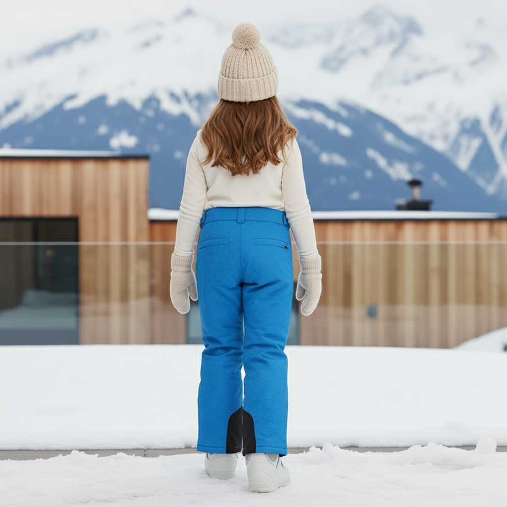 Pantalon De Ski Enfant Bleu Imperméable Chaud Hiver - Polyester - vue 2