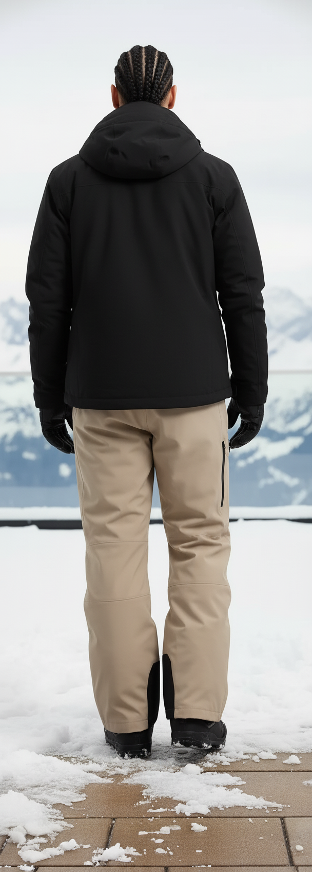 Pantalon De Ski Beige Ample Imperméable Homme Hiver - Polyester - vue 2