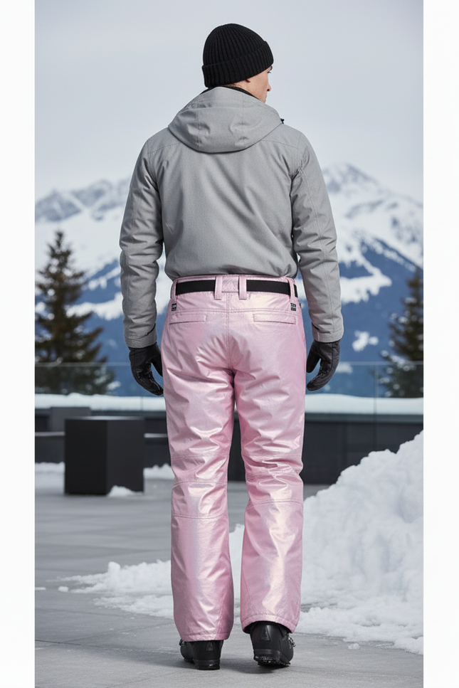 Pantalon De Ski Rose Irisé Ample Imperméable Homme - Polyester - vue 2