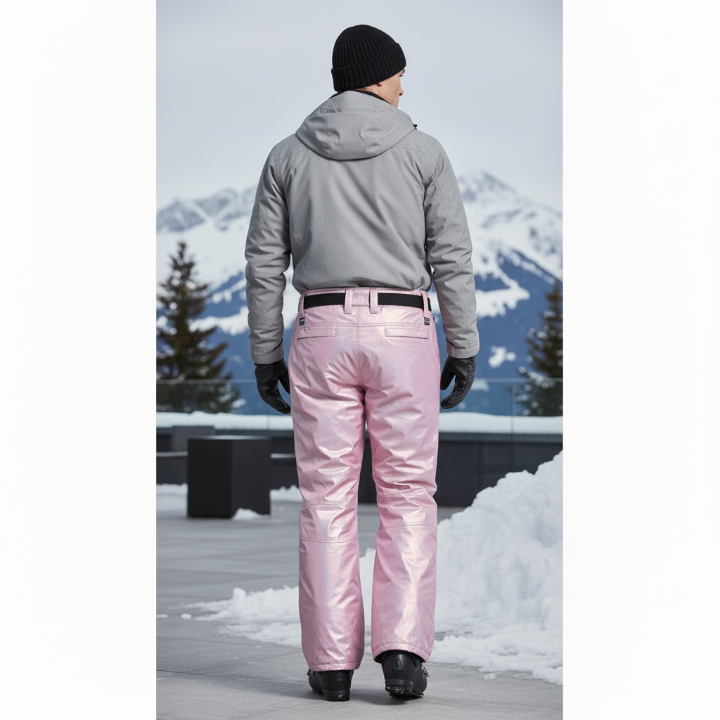 Pantalon De Ski Rose Irisé Ample Imperméable Homme - Polyester - vue 2