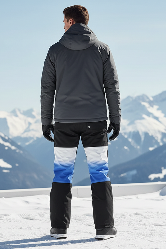 Pantalon De Ski Noir Dégradé Bleu Homme Imperméable - Multicolore Polyester - vue 2
