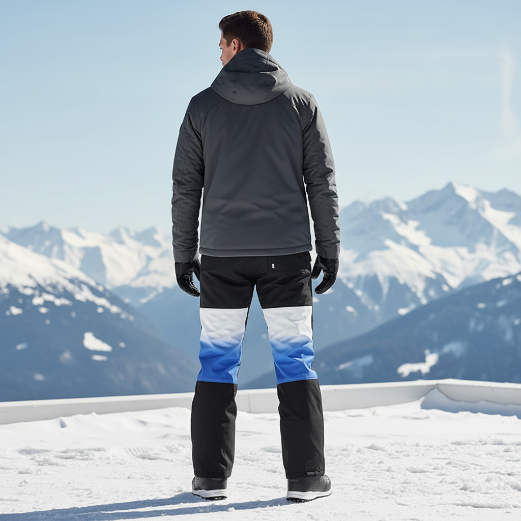 Pantalon De Ski Noir Dégradé Bleu Homme Imperméable - Multicolore Polyester - vue 2