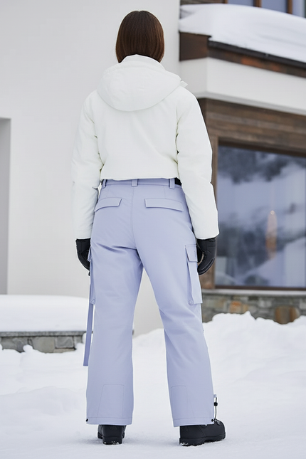 Pantalon De Ski Lilas Imperméable Cargo Ample Hiver - Violet Polyester - vue 2