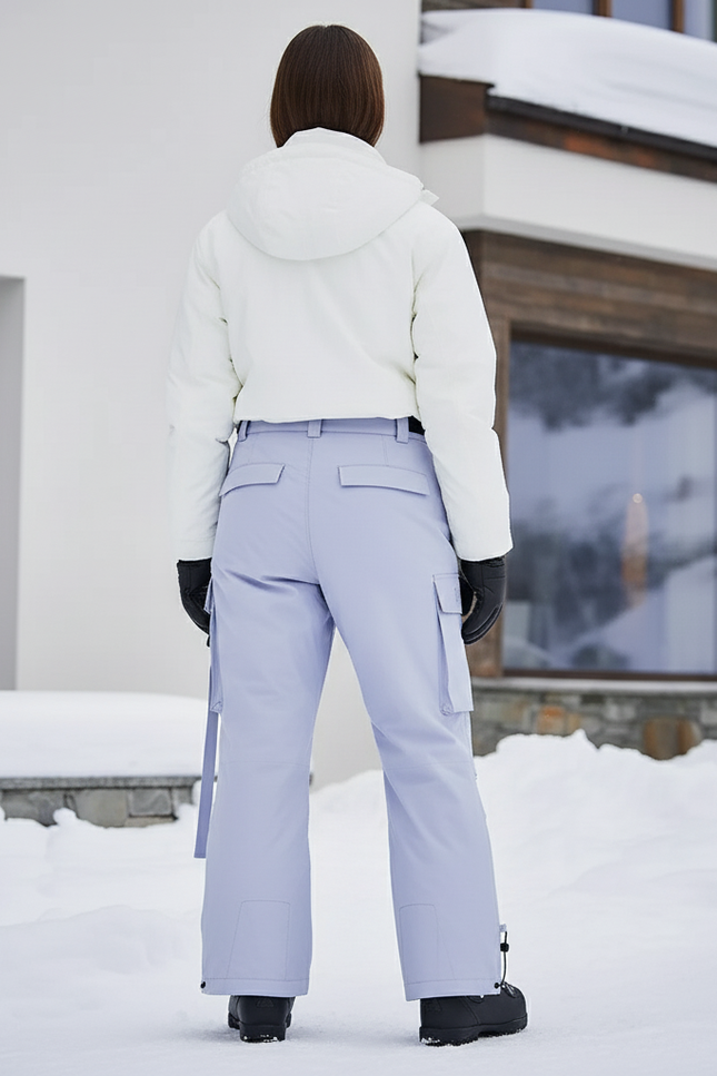 Pantalon De Ski Lilas Imperméable Cargo Ample Hiver - Violet Polyester - vue 2