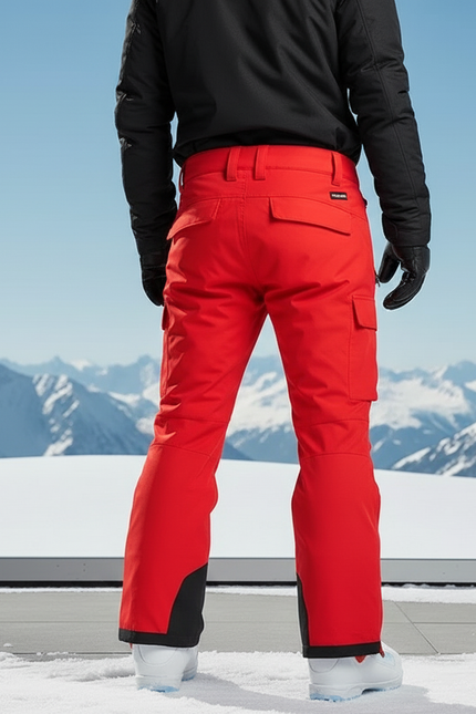 Pantalon De Ski Rouge Cargo Imperméable Ample Homme Hiver - Polyester - vue 2