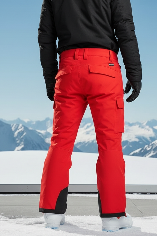 Pantalon De Ski Rouge Cargo Imperméable Ample Homme Hiver - Polyester - vue 2
