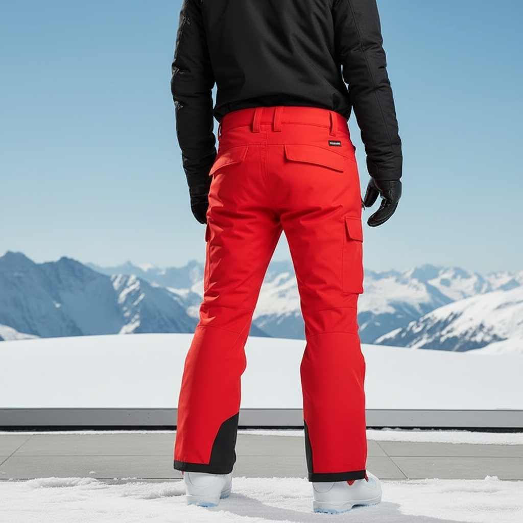 Pantalon De Ski Rouge Cargo Imperméable Ample Homme Hiver - Polyester - vue 2