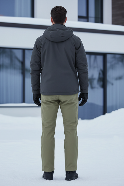 Pantalon De Ski Kaki Homme Imperméable Doublé Polaire Chaud - Polyester - vue 2