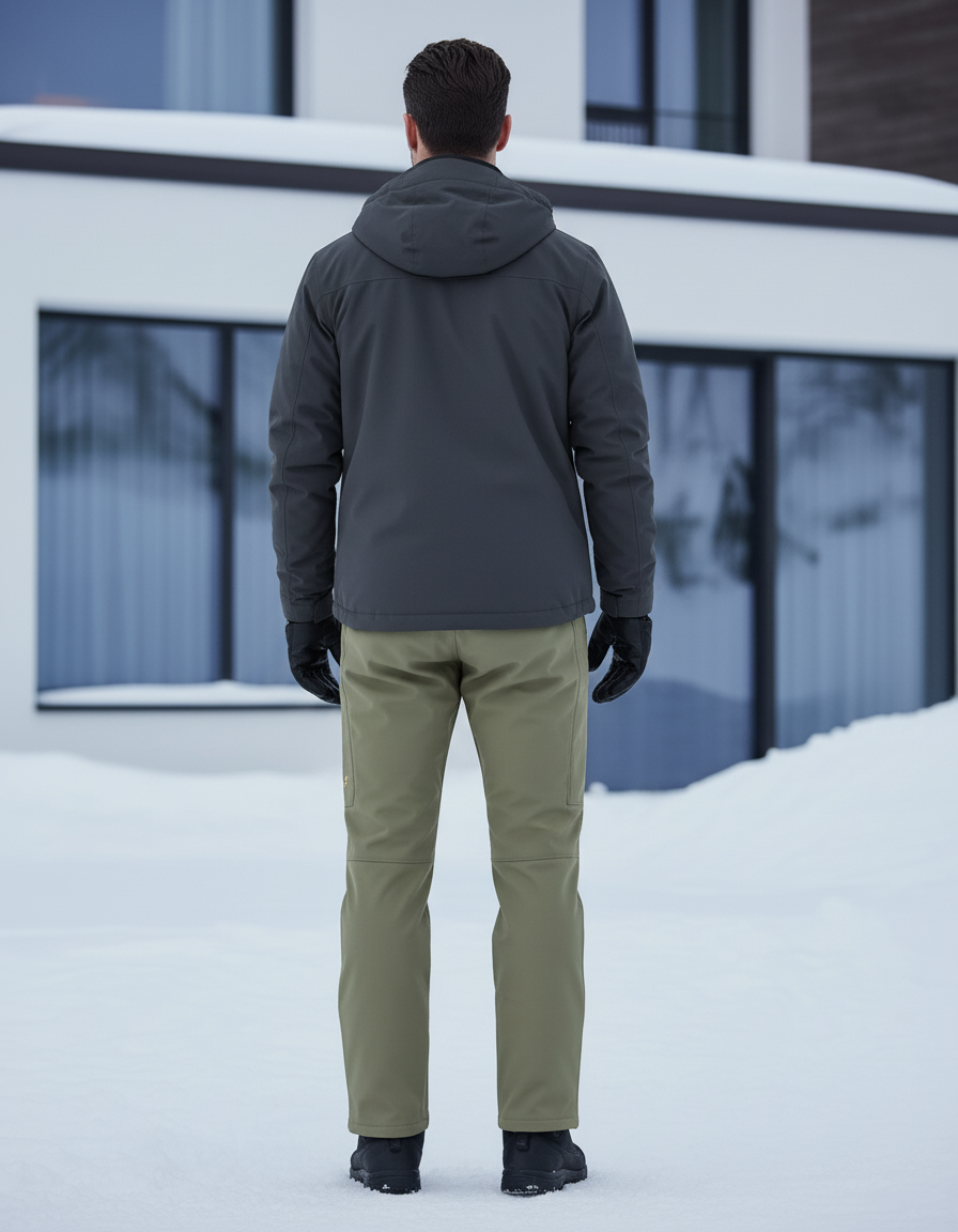 Pantalon De Ski Kaki Homme Imperméable Doublé Polaire Chaud - Polyester - vue 2