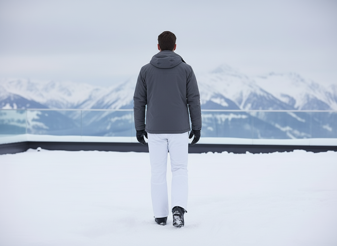 Pantalon De Ski Blanc, Imperméable, Coupe Droite, Homme - Polyester - vue 2