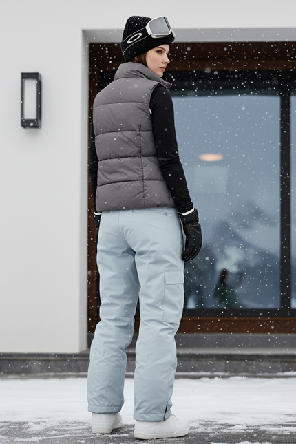 Pantalon De Ski Bleu Ciel Ample Imperméable Cargo Femme - Polyester - vue 2