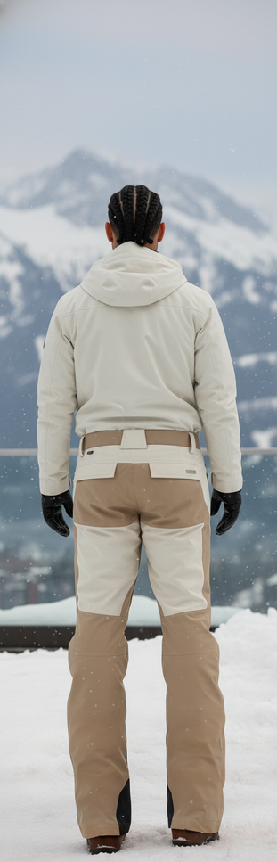 Pantalon De Ski Beige Marron Ample Imperméable Hiver Homme - Polyester - vue 2