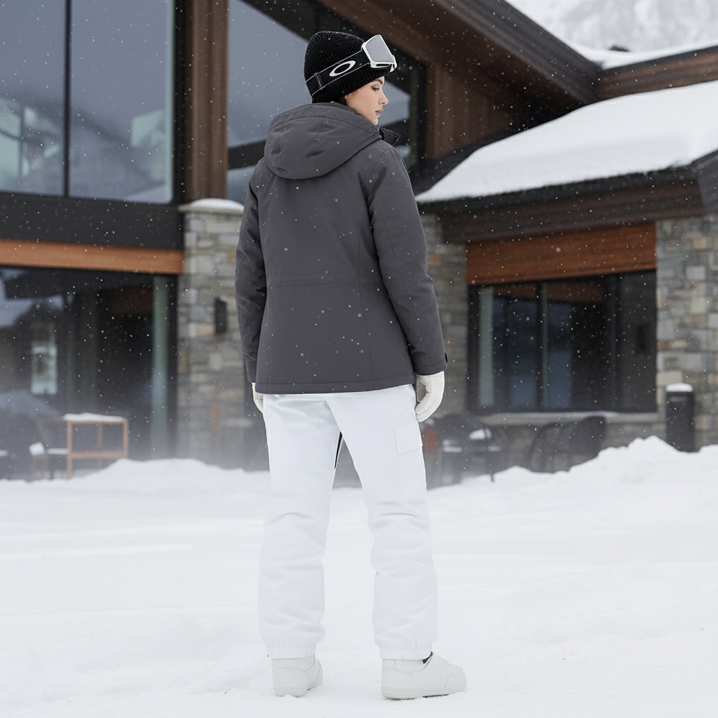 Pantalon De Ski Blanc Cargo Ample Imperméable Femme - Polyester - vue 2