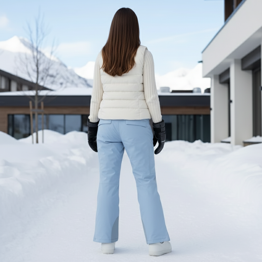 Pantalon De Ski Bleu Clair Cargo Ample Imperméable Unisexe - Polyester - vue 2