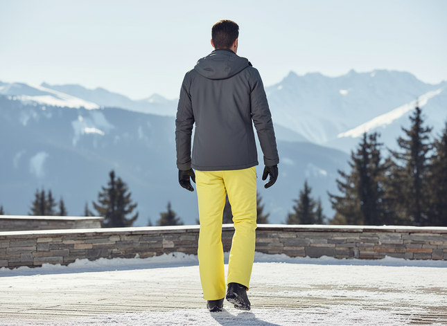 Pantalon De Ski Jaune Coupe Droite Imperméable Homme - Polyester - vue 2
