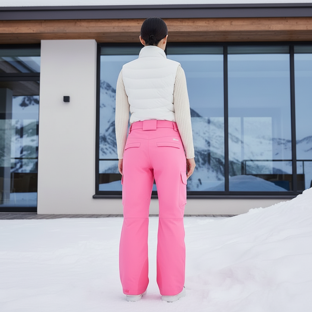 Pantalon De Ski Rose Fuschia Ample Imperméable Femme Hiver - Polyester - vue 2