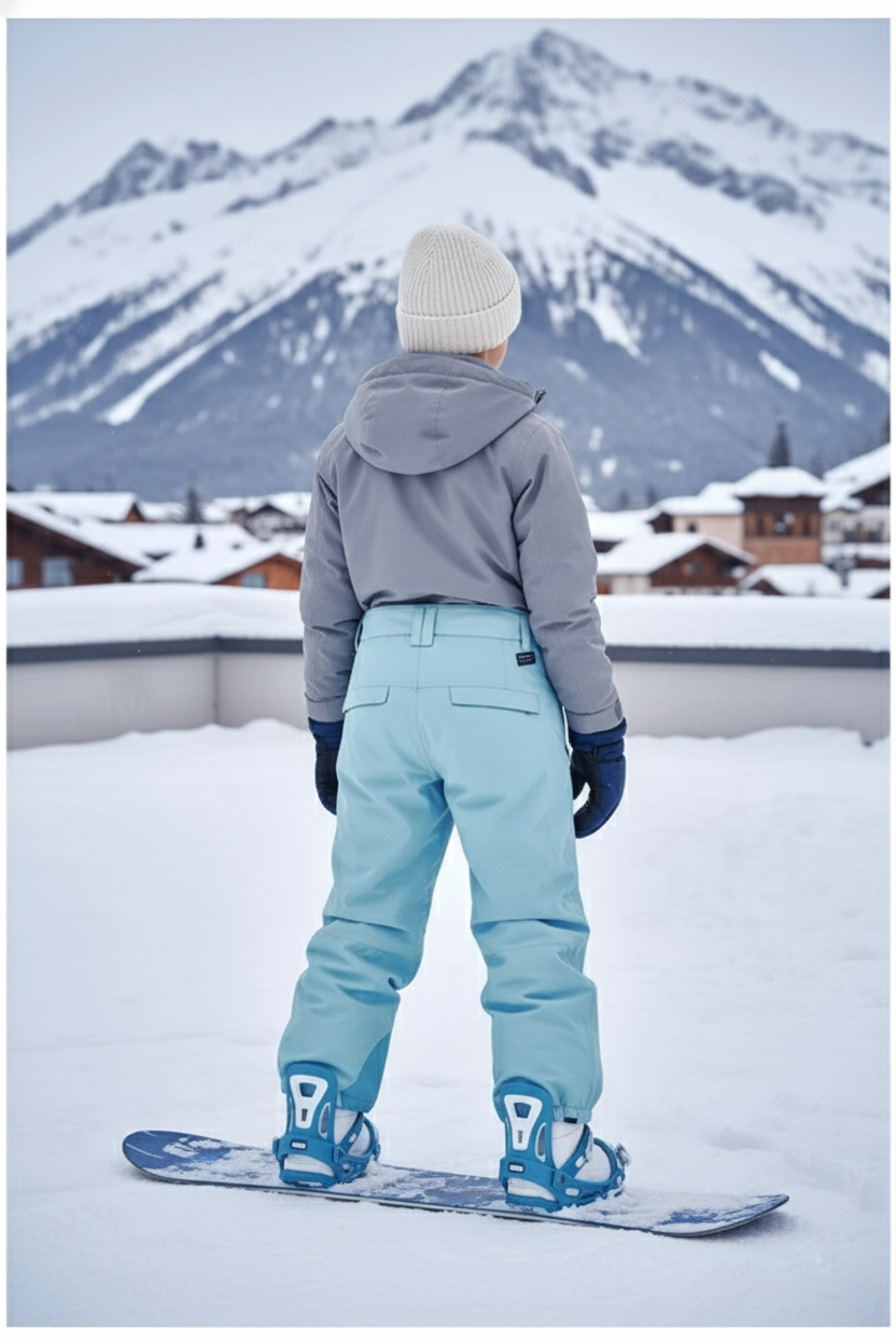 Pantalon De Ski Bleu Ciel Imperméable Enfant Hiver - Polyester - vue 2