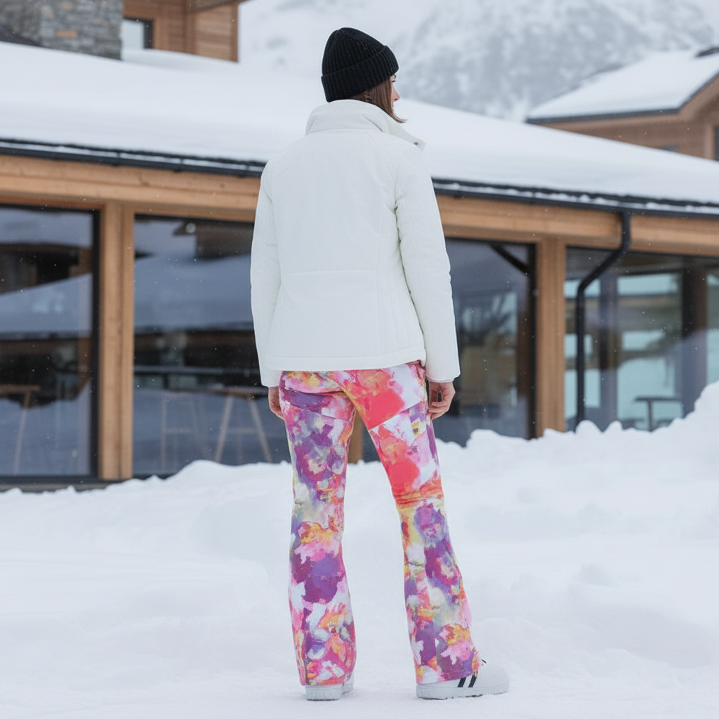 Pantalon De Ski Imprimé Floral Ample Imperméable Femme - Multicolore Polyester - vue 2