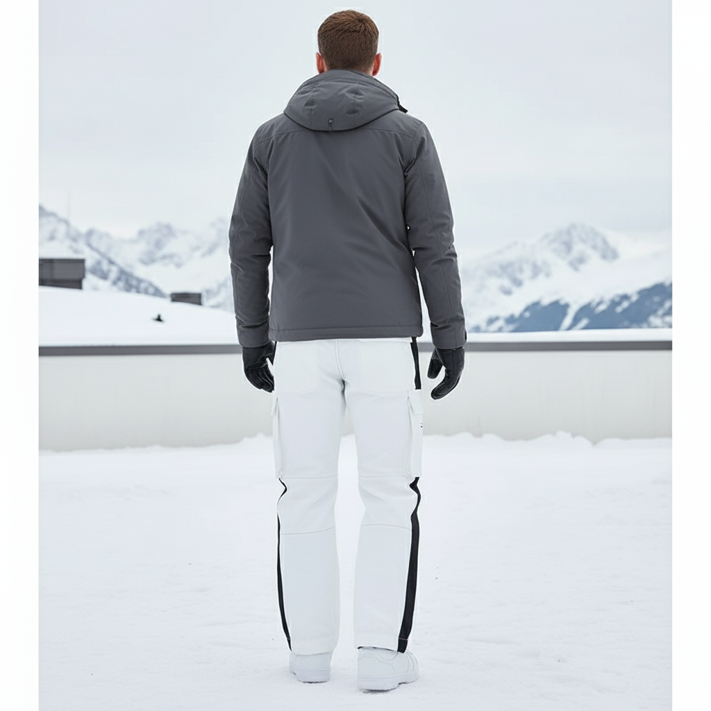 Pantalon De Ski Blanc Cargo Imperméable Homme - Polyester - vue 2