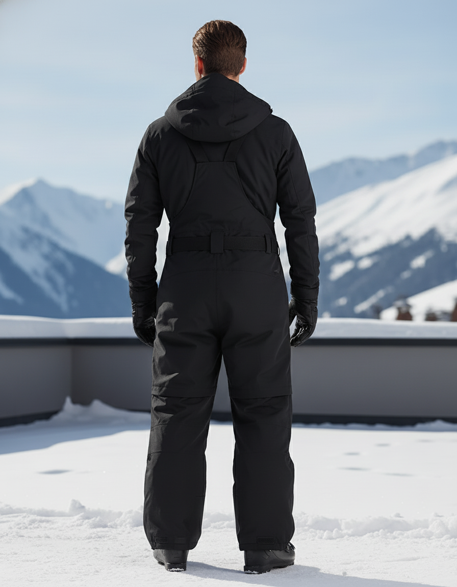 Pantalon De Ski Noir Cargo Ample Imperméable Homme - Polyester - vue 2