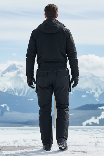 Pantalon De Ski Noir Imperméable Chaud Salopette Homme - Polyester - vue 2
