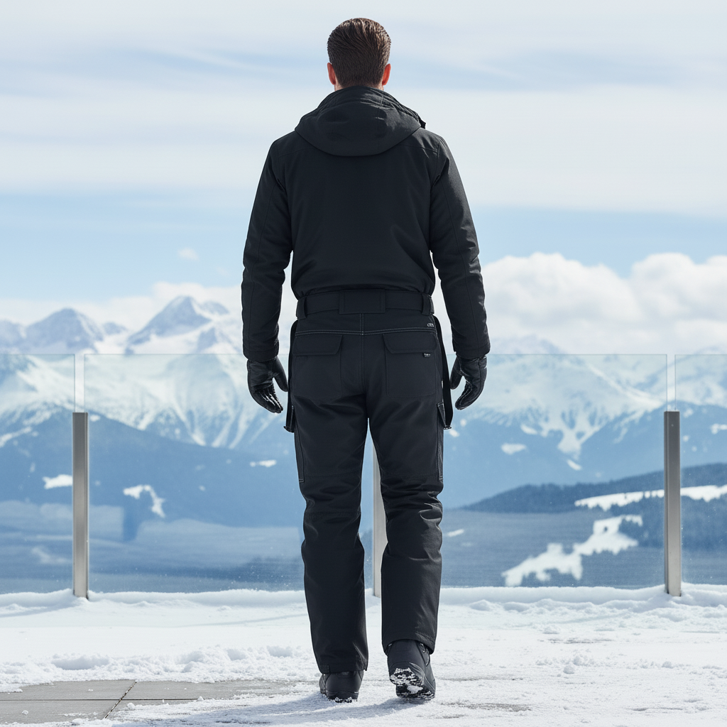 Pantalon De Ski Noir Imperméable Chaud Salopette Homme - Polyester - vue 2