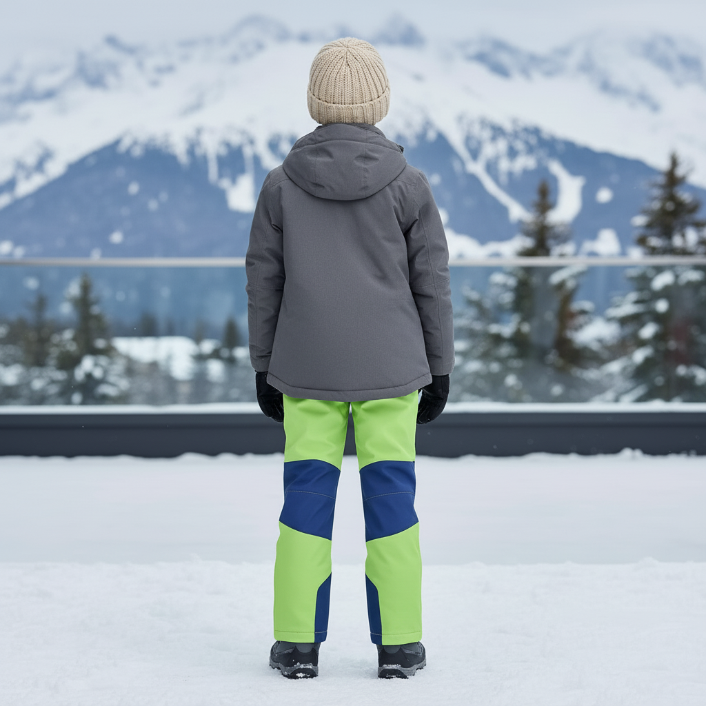 Pantalon De Ski Vert Imperméable Enfant Doublé Polaire - Polyester - vue 2