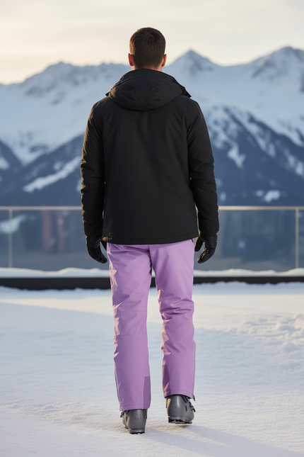 Pantalon De Ski Violet Unisexe Imperméable Solide Cargo - Polyester - vue 2