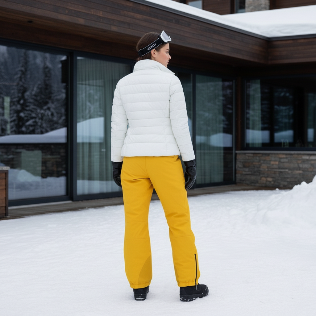 Pantalon De Ski Jaune Coupe Droite Imperméable Femme Hiver - Polyester - vue 2