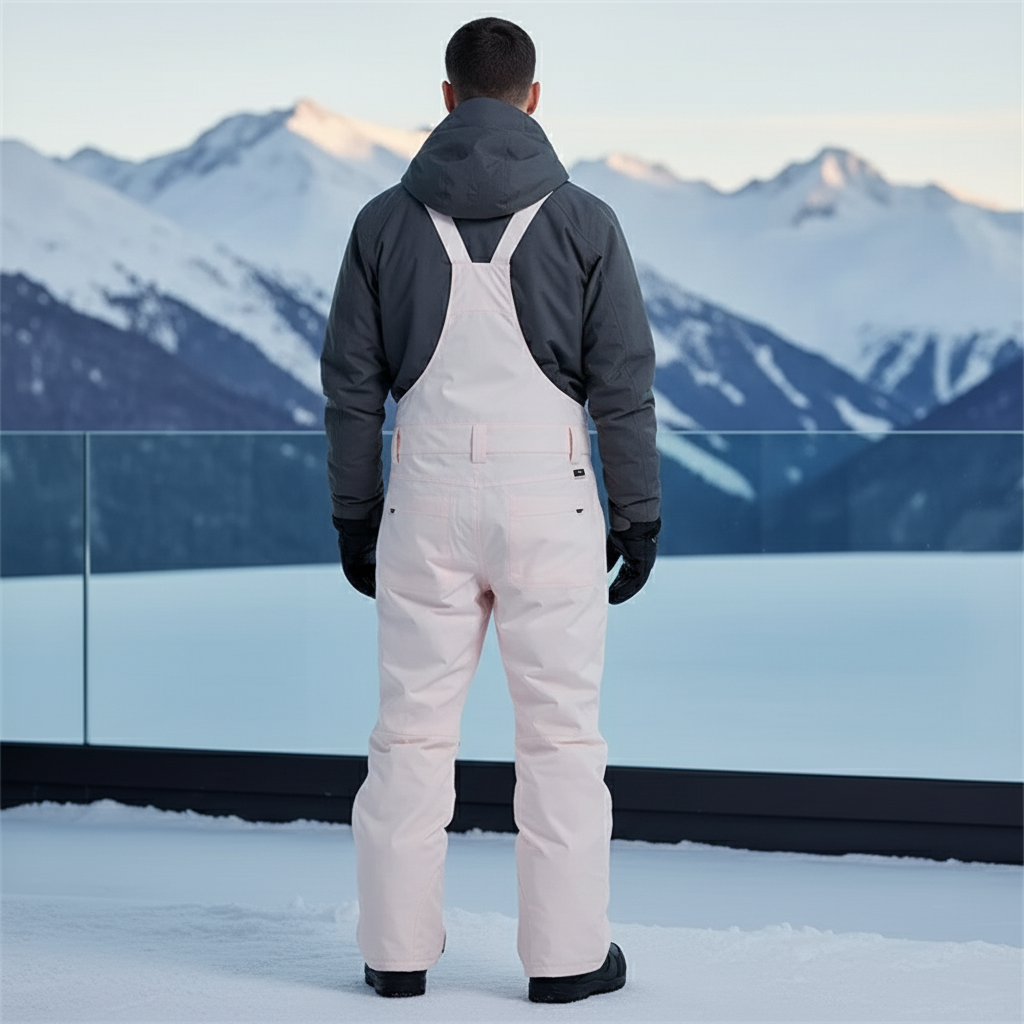 Pantalon De Ski Rose Pâle Salopette Imperméable Unisexe - Polyester - vue 2