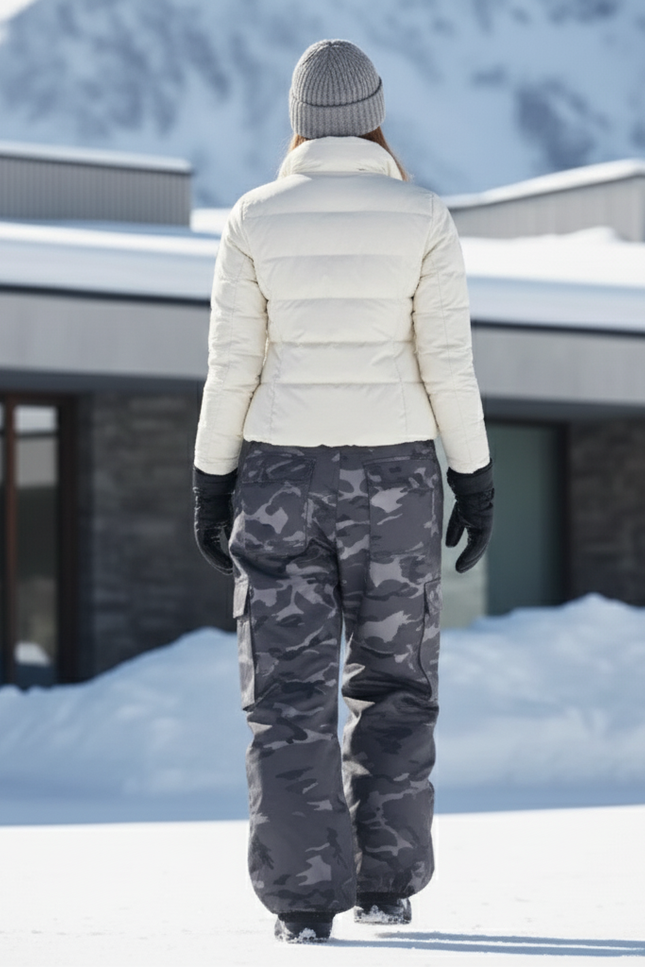 Pantalon De Ski Camouflage Gris Cargo Ample Unisexe - Polyester - vue 2