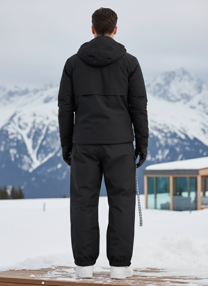 Pantalon De Ski Noir Cargo Imperméable Chaud Homme - Polyester - vue 2
