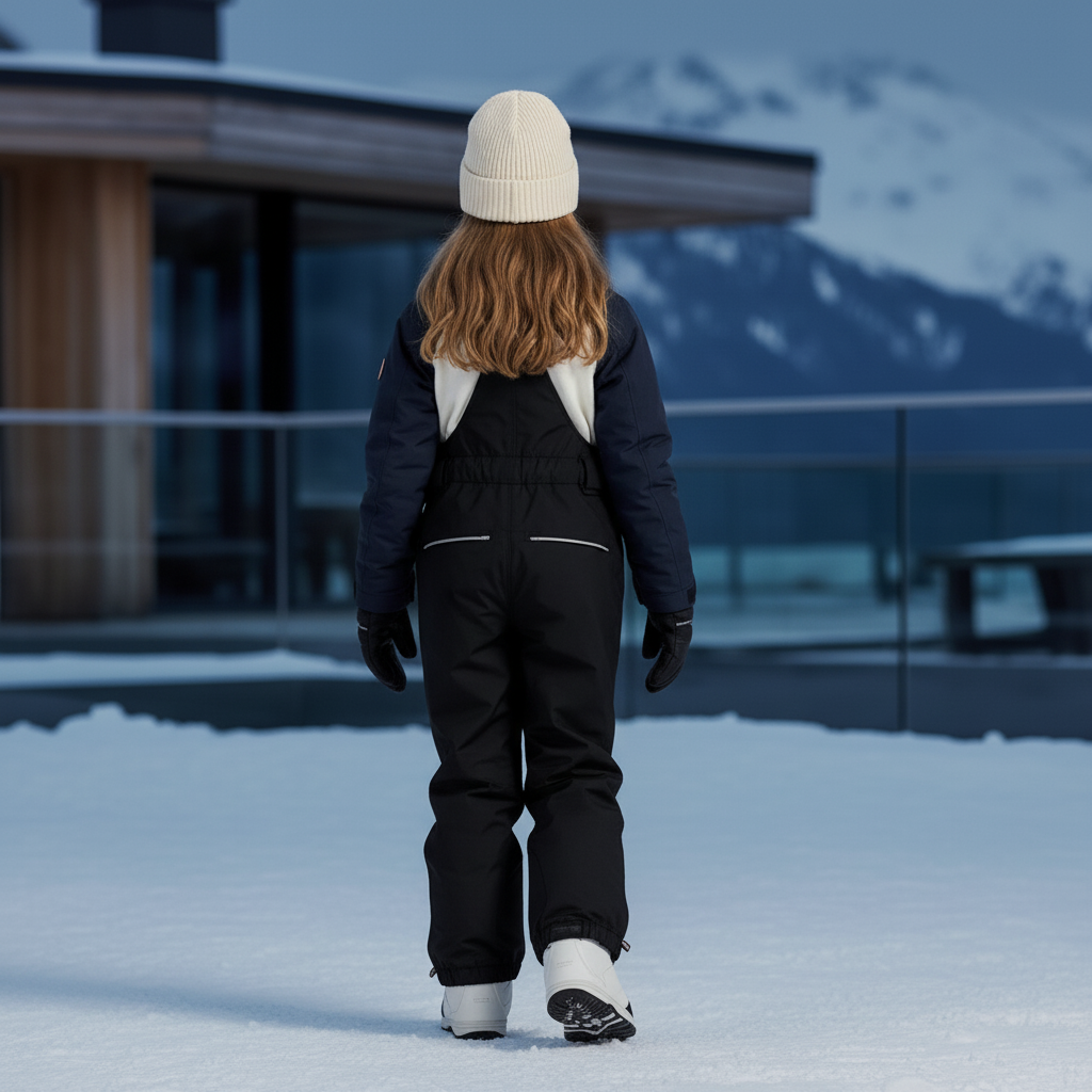 Pantalon De Ski Noir Imperméable Bretelles Enfant - Polyester - vue 2