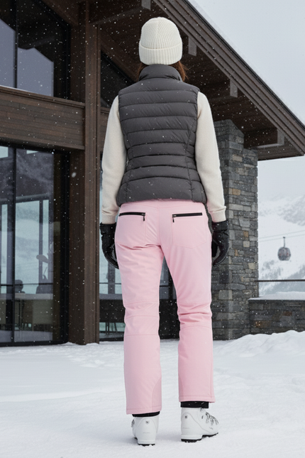 Pantalon De Ski Rose Pâle Cargo Imperméable Femme Hiver - Polyester - vue 2