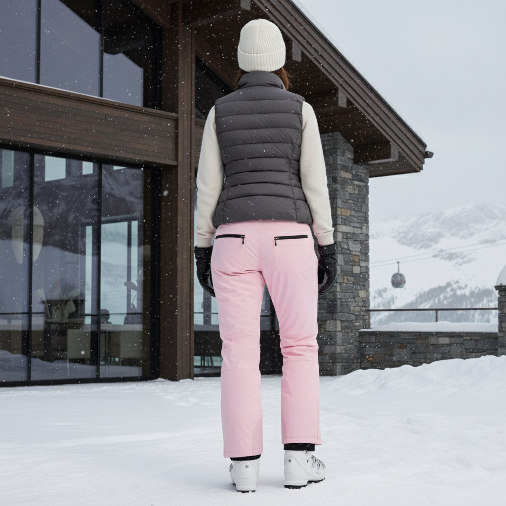 Pantalon De Ski Rose Pâle Cargo Imperméable Femme Hiver - Polyester - vue 2