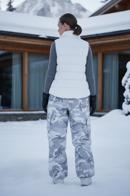 Pantalon De Ski Camouflage Gris Large Imperméable Unisexe - Polyester - vue 2