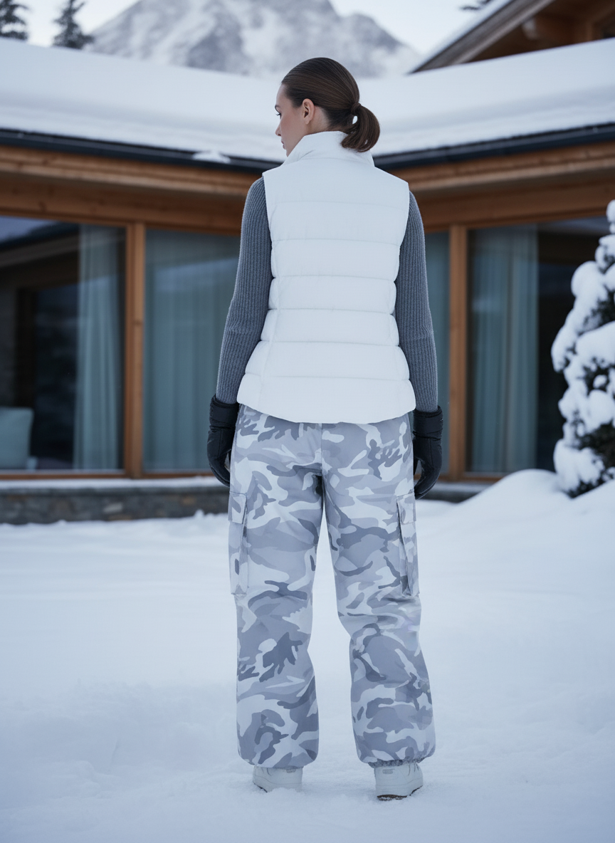 Pantalon De Ski Camouflage Gris Large Imperméable Unisexe - Polyester - vue 2