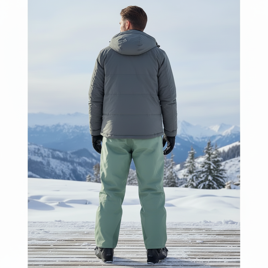 Pantalon De Ski Vert Ample Imperméable Homme Hiver - Polyester - vue 2