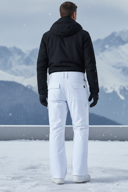 Pantalon De Ski Salopette Blanc Imperméable Chaud Homme - Polyester - vue 2