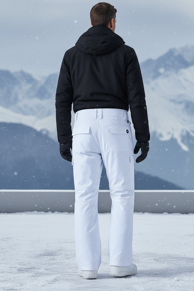 Pantalon De Ski Salopette Blanc Imperméable Chaud Homme - Polyester - vue 2
