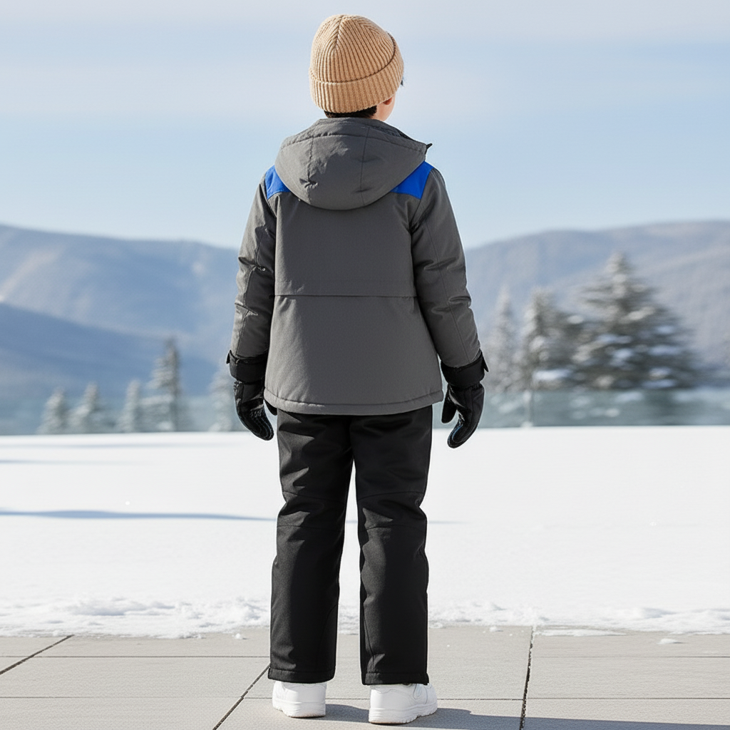 Pantalon De Ski Noir Imperméable Chaud Enfant - Polyester - vue 2