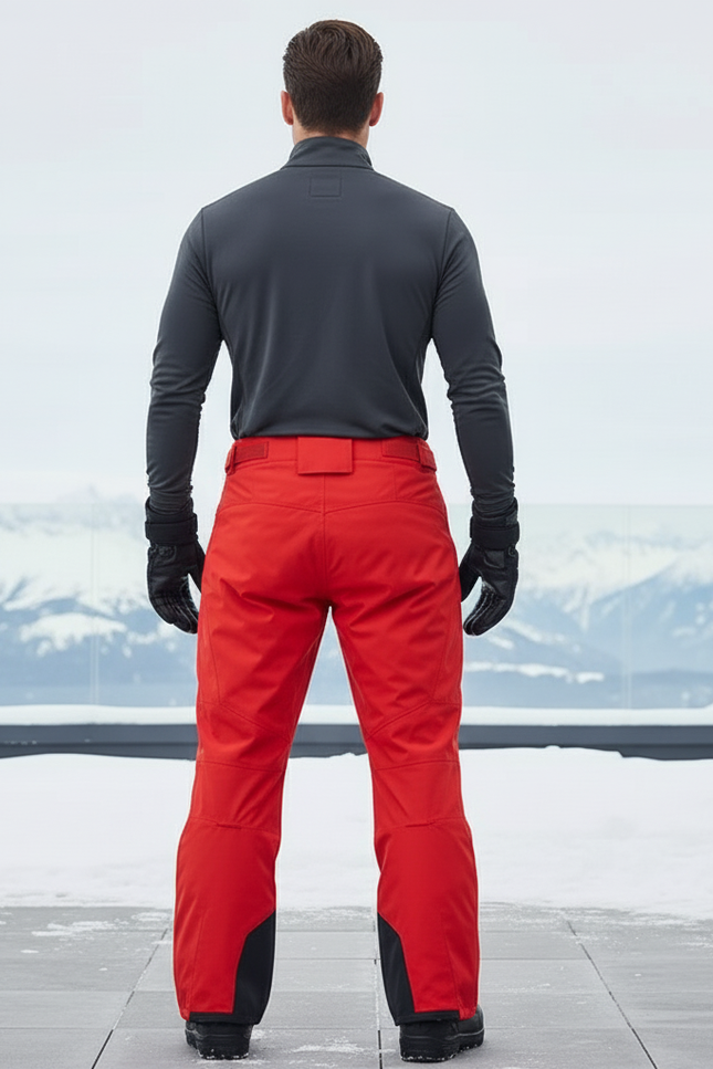 Pantalon De Ski Rouge Imperméable Homme Coupe Droite - Polyester - vue 2