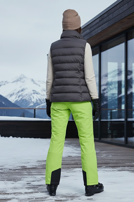 Pantalon De Ski Vert Fluorescent Coupe Droite Imperméable Femme - Polyester - vue 2